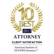 10 Best Attorney 2017 | Client Satisfaction | American Institute of DUI/DWI Attorneys